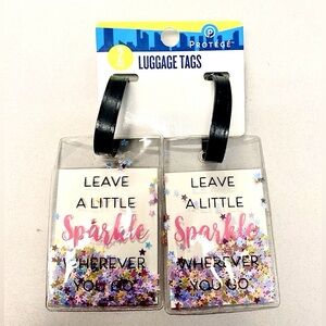 2 Protege Luggage Tags with Glitter & Quote